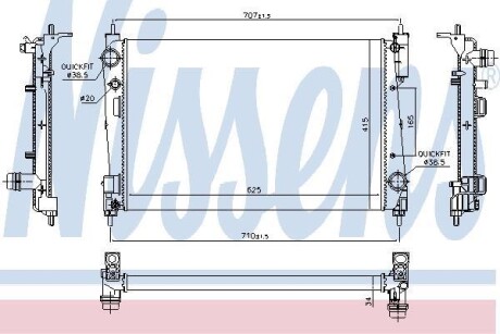 Радиатор охлаждения двигателя NISSENS 61915