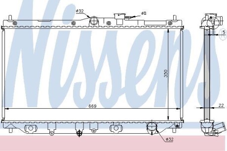 Радиатор охлаждения двигателя NISSENS 62279A