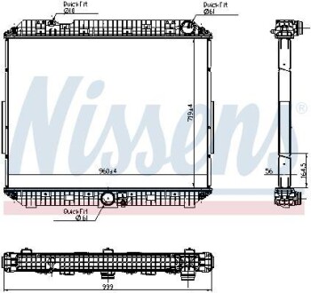 Радиатор охлаждения двигателя NISSENS 6270020