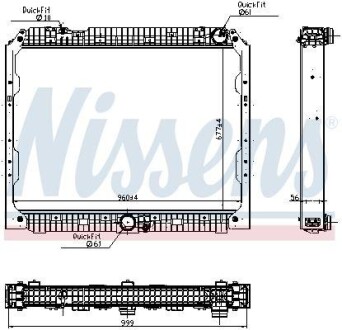 Радиатор охлаждения двигателя NISSENS 627003