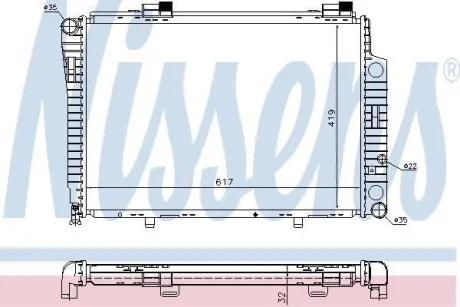 Радиатор охлаждения двигателя NISSENS 62750A