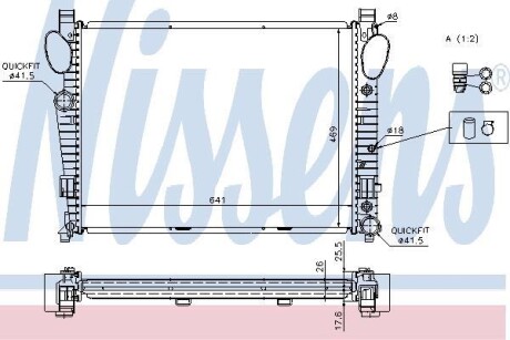 Радиатор охлаждения двигателя NISSENS 62774A