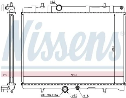 Радиатор охлаждения двигателя NISSENS 63607A