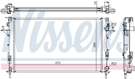 Радиатор охлаждения двигателя NISSENS 63816A