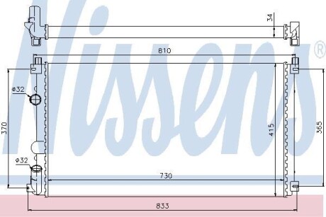 Радиатор охлаждения двигателя NISSENS 63819