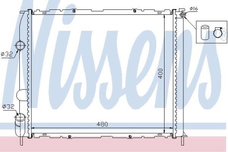 Радиатор охлаждения двигателя NISSENS 63886