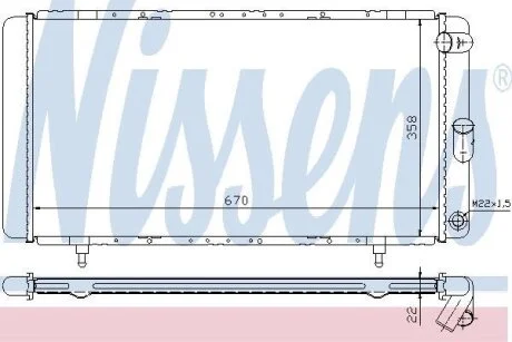 Радіатор охолодження двигуна NISSENS 63911A