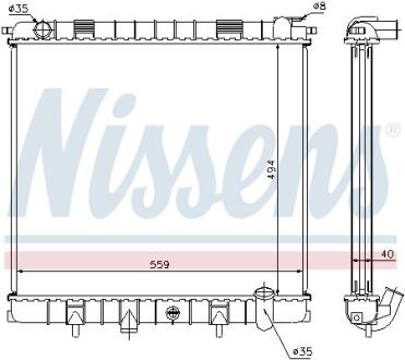 Радиатор охлаждения двигателя NISSENS 64302A
