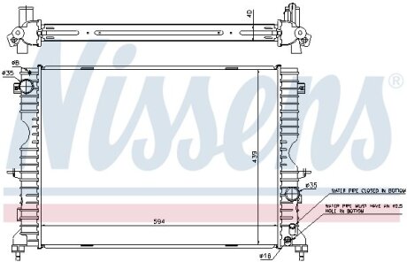 Радиатор охлаждения двигателя NISSENS 64312A