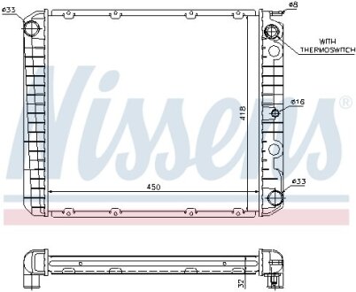 Радиатор охлаждения двигателя NISSENS 65525A