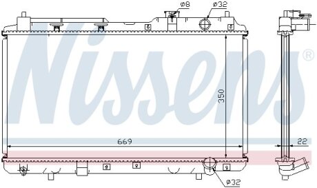 Радиатор охлаждения двигателя NISSENS 68101A