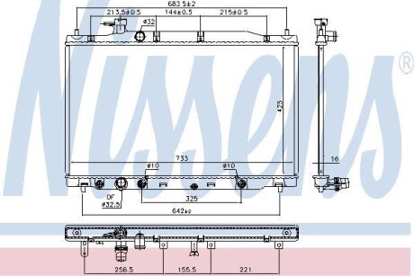 Радіатор охолодження двигуна NISSENS 681407