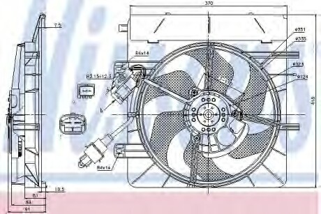 Вентилятор радиатора охлаждения NISSENS 85307