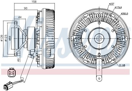 Муфта вентилятора NISSENS 86154