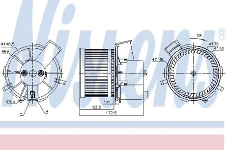 Вентилятор печки NISSENS 87405