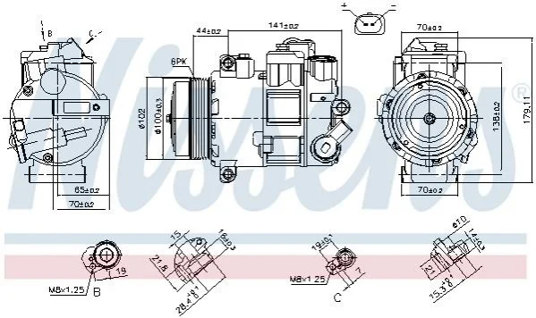 Компрессор кондиционера First Fit NISSENS 890412 (фото 1)