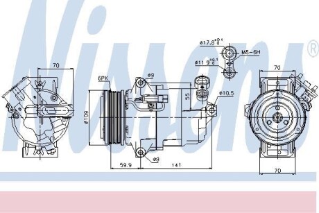 Компрессор кондиционера NISSENS 89041