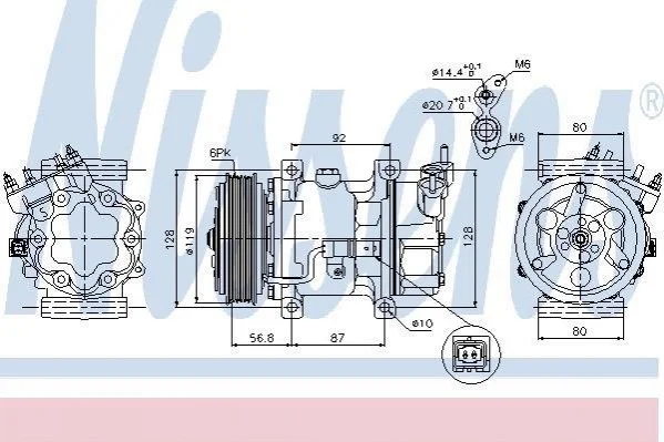 Компрессор кондиционера First Fit NISSENS 89053 (фото 1)