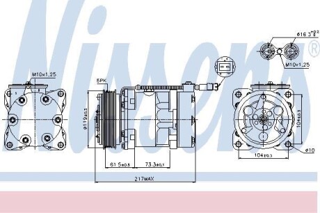 Компрессор кондиционера NISSENS 89056