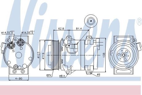 Компрессор кондиционера NISSENS 89070