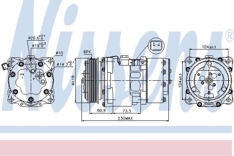 Компрессор кондиционера NISSENS 89195