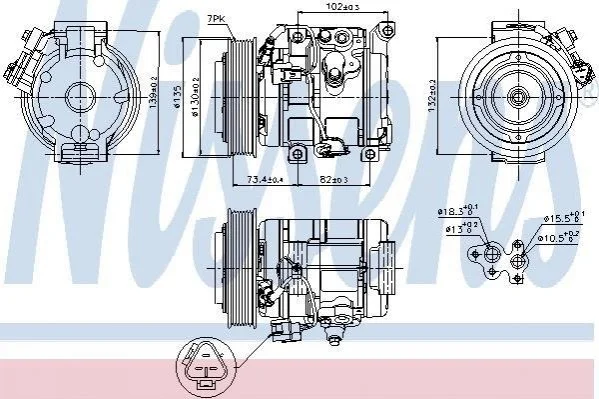 Компрессор кондиционера First Fit NISSENS 89250 (фото 1)
