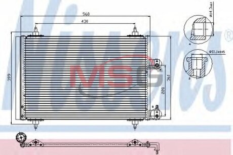 Радиатор кондиционера (Конденсатор) NISSENS 94560