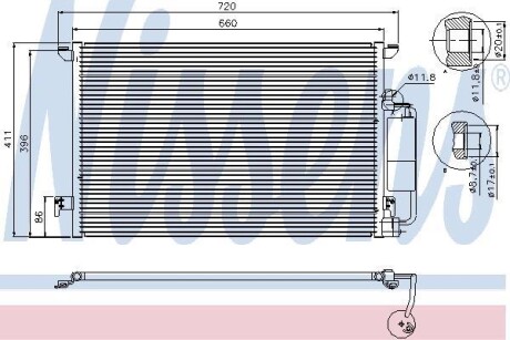 Радиатор кондиционера (Конденсатор) NISSENS 94675