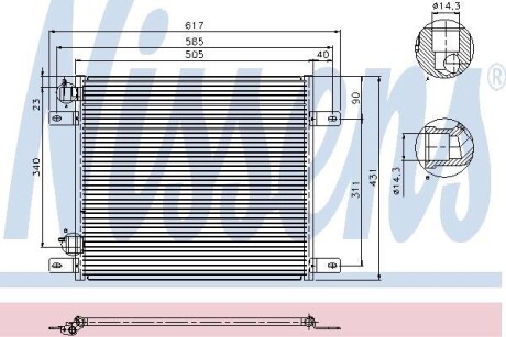 Радиатор кондиционера (Конденсатор) NISSENS 94800