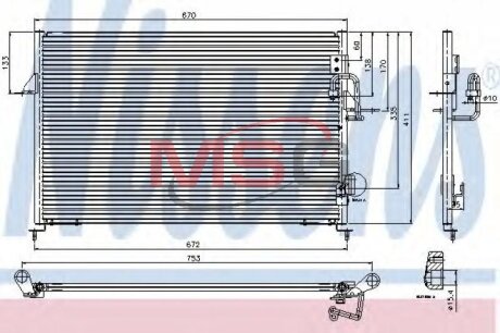 Радиатор кондиционера (Конденсатор) NISSENS 94808