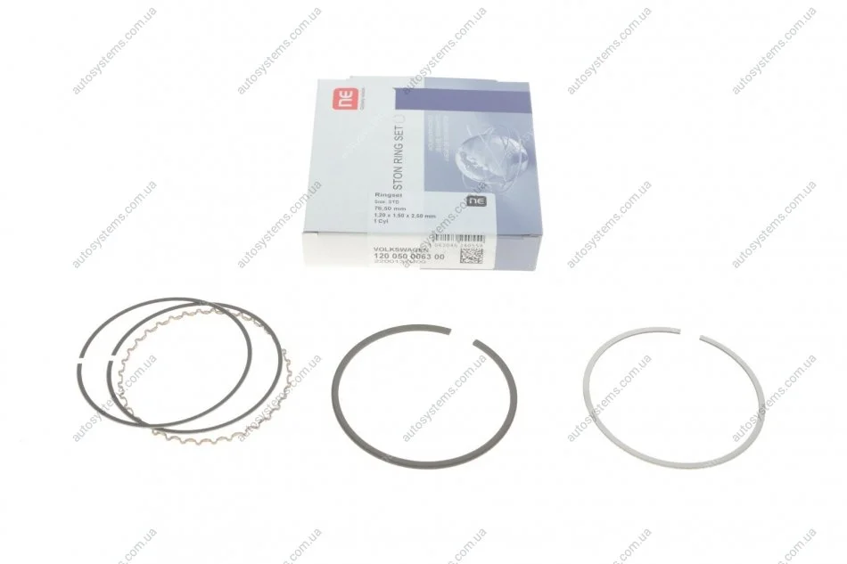 Кільця поршневі Skoda Felicia/VW Caddy/Golf 1.4/1.6 91-09 (76.50mm/STD) 1.2-1.5-2.5 = 8950530000 NPR 120 050 0063 00 (фото 1)