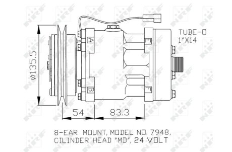 Компрессор кондиционера NRF 32074