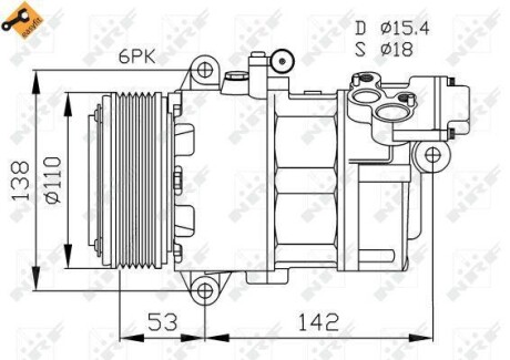 Компрессор кондиционера NRF 32184