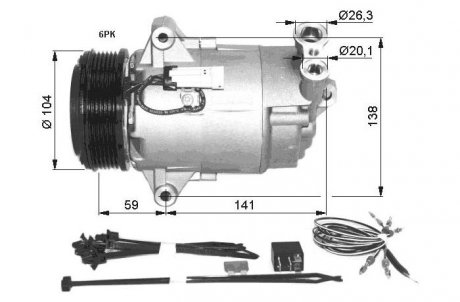 Компресор кондиціонера Opel Astra H 1.9CDTI 04-10/Zafira 05-15 NRF 32427