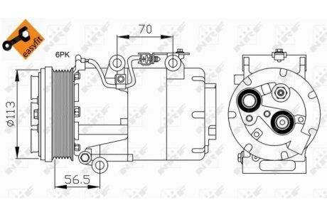 Компрессор кондиционера NRF 32722