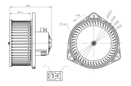 Вентилятор отопителя салона NRF 34303