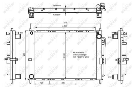 Радиатор кондиционера (Конденсатор) NRF 350068