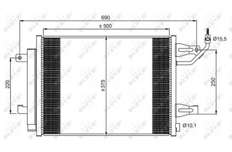 Радіатор кондиціонера (з осушувачем) Mitsubishi Colt 1.1-1.5 04-12/Smart Forfour 1.1-1.5 04-06 NRF 350073