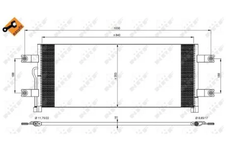 Радиатор кондиционера (Конденсатор) NRF 350075
