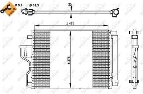 Радиатор кондиционера (Конденсатор) NRF 350334