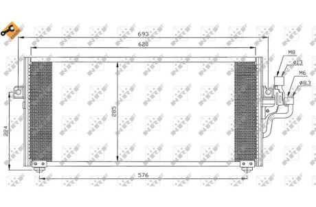 Радиатор кондиционера (Конденсатор) NRF 35268