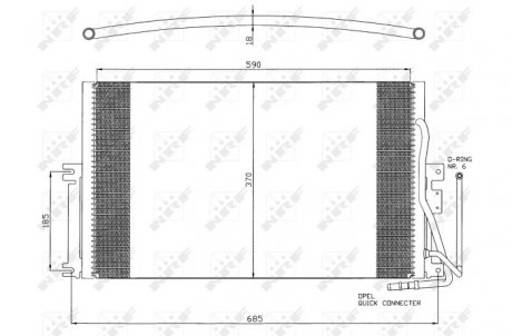 Радіатор кондиціонера Opel Vectra B 95-02 NRF 35342