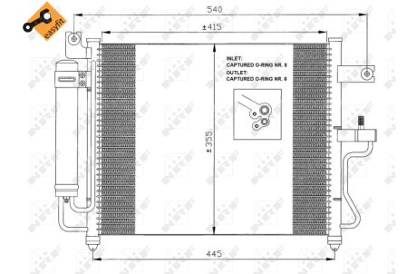 Радиатор кондиционера (Конденсатор) NRF 35428