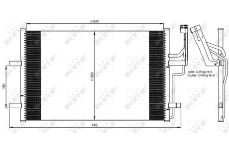 Радиатор кондиционера (Конденсатор) NRF 35507