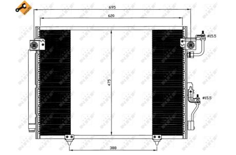 Радиатор кондиционера (Конденсатор) NRF 35619