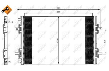 Радиатор кондиционера (Конденсатор) NRF 35634