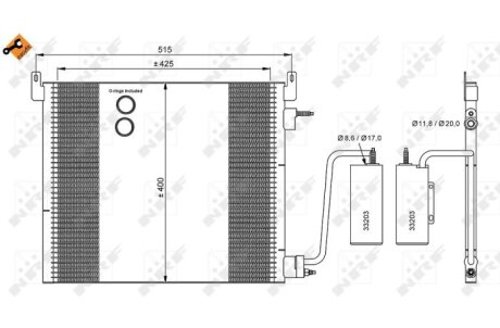 Радиатор кондиционера (Конденсатор) NRF 35741