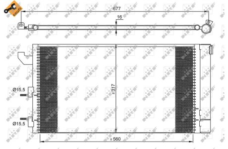 Радиатор кондиционера (Конденсатор) NRF 35883