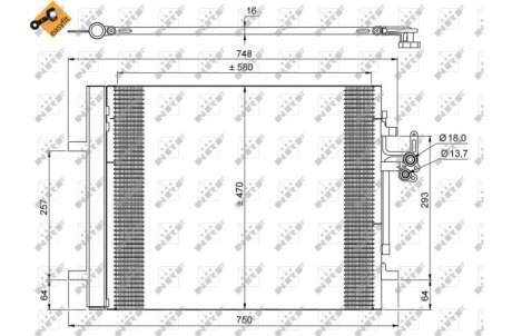 Радиатор кондиционера (Конденсатор) NRF 35884