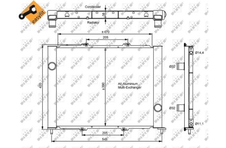 Радиатор кондиционера (Конденсатор) NRF 35887